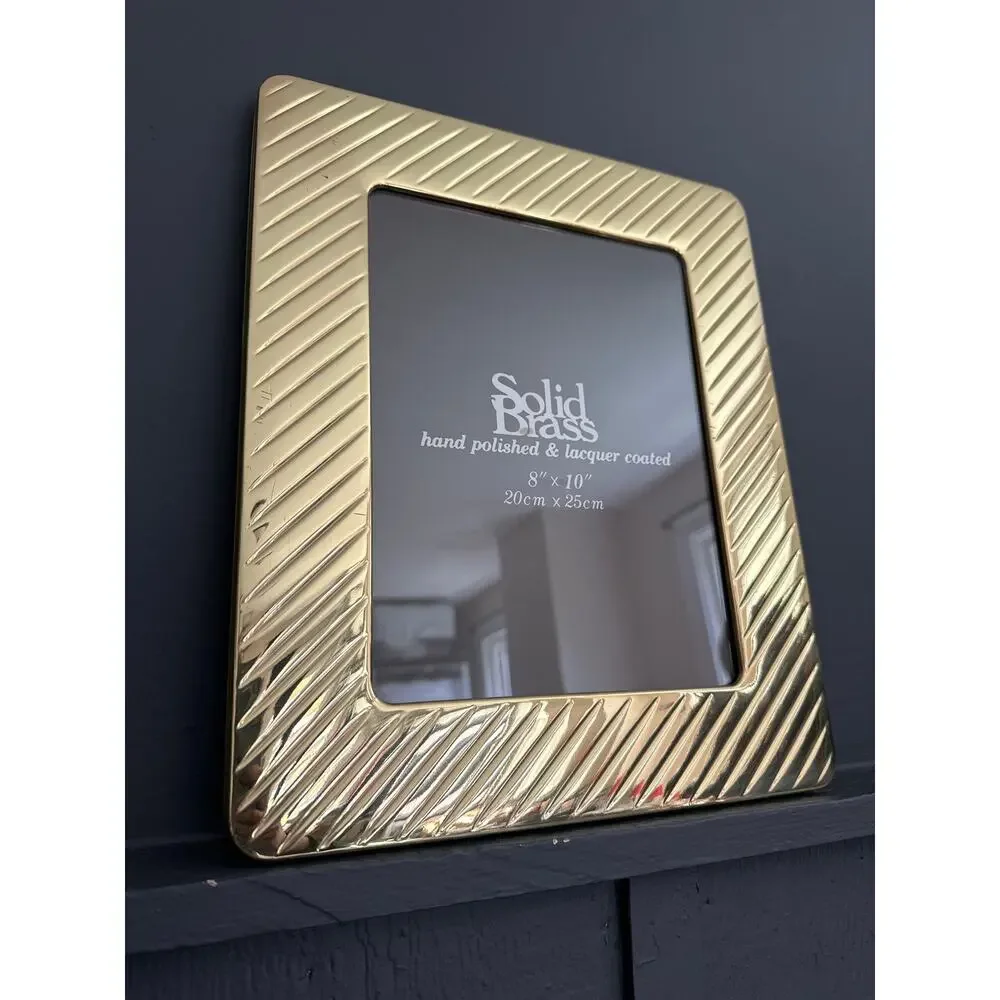 Vintage Solid Brass Picture Frame 8 x10 Hand Polished and Lacquer Coated